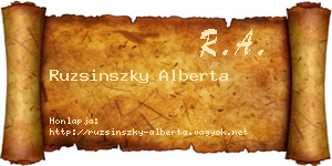Ruzsinszky Alberta névjegykártya